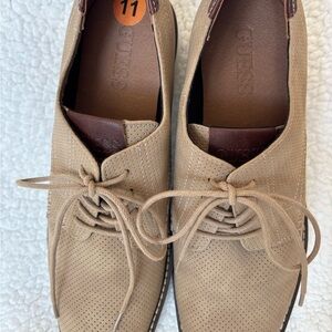 Guess Beige Perforated Lace-Up Sneakers